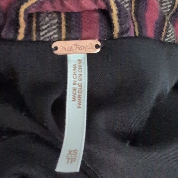 Free People B-Line Striped Velvet Blazer Red Burgundy Academia Jacket - Picture 2 of 10